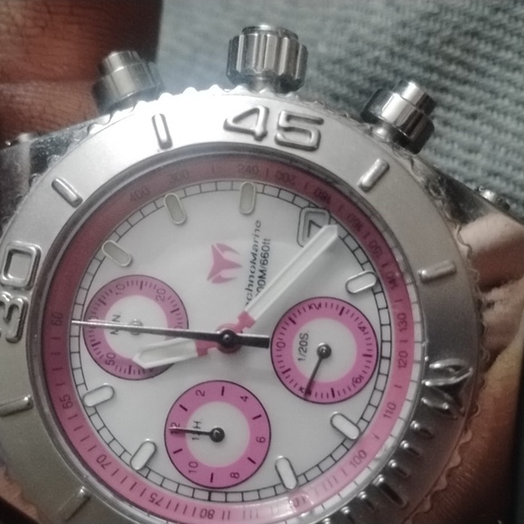 TechnoMarine Chronograph Divers Silver and Pink Watch - Picture 8 of 8